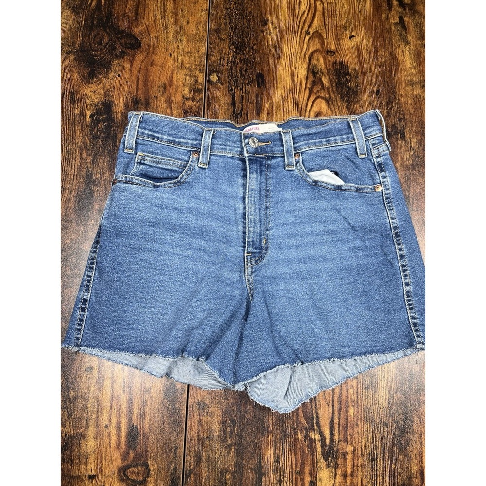 Signature Levi Womens Denim Heritage High Rise Shorts Blue Jean Size 12 31W